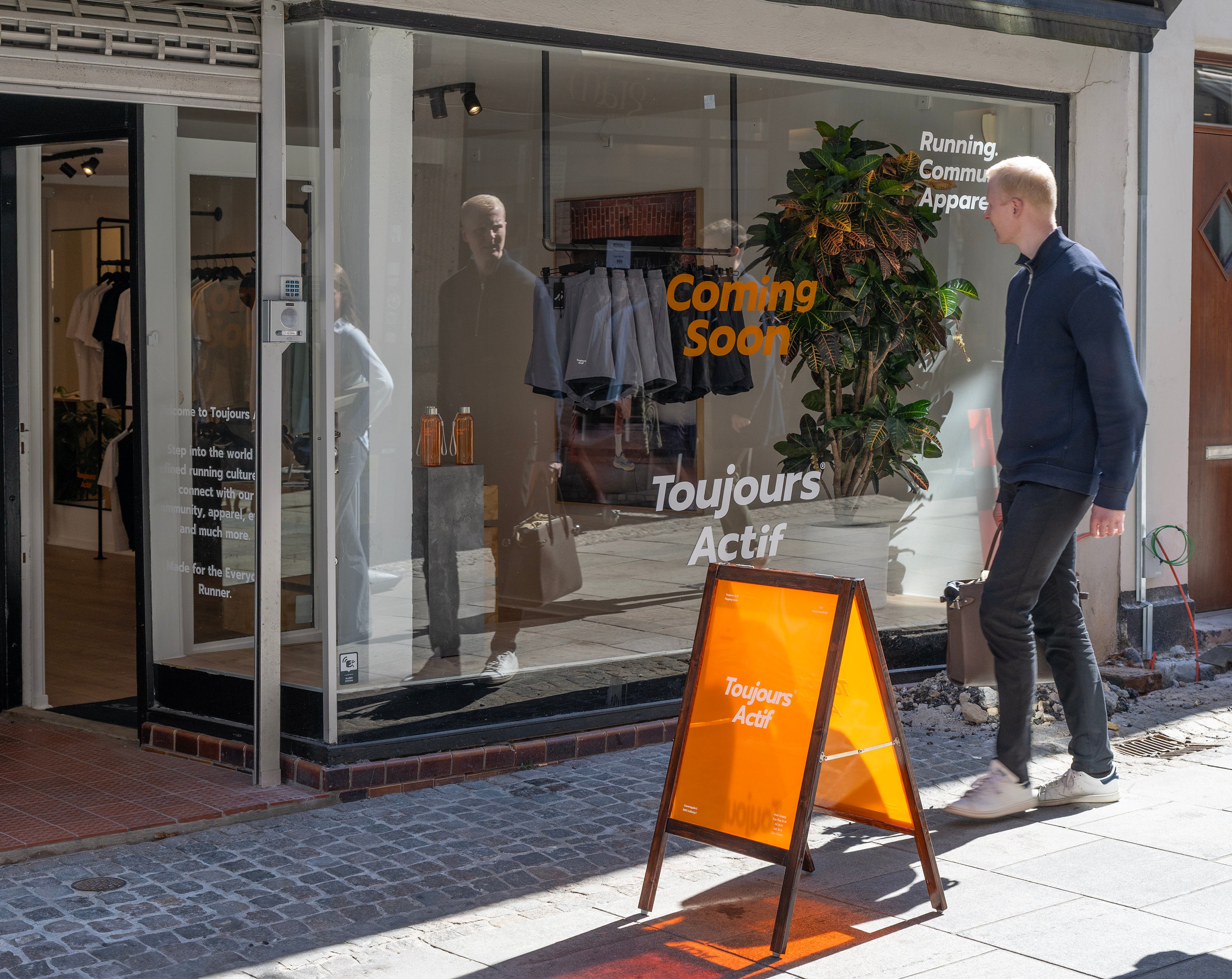 Interior of Toujours Actif flagship store, capturing the stylish atmosphere and modern design.